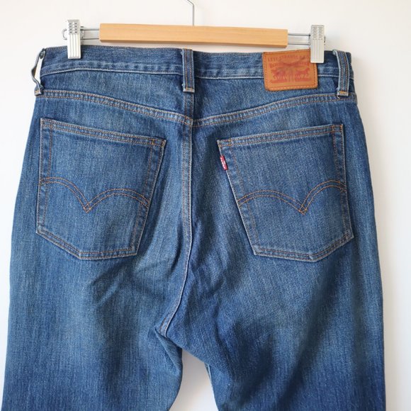 Levi's White Oak Cone Denim Selvedge Raw Hem Blue Jeans, Size 30 - Picture 5 of 16